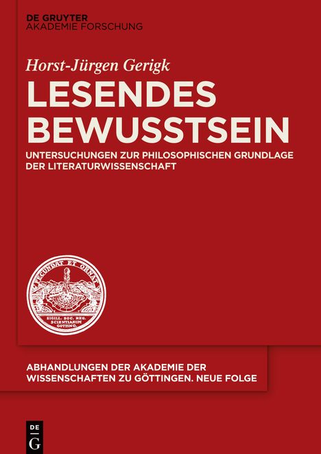 Horst-Jürgen Gerigk: Lesendes Bewusstsein, Buch