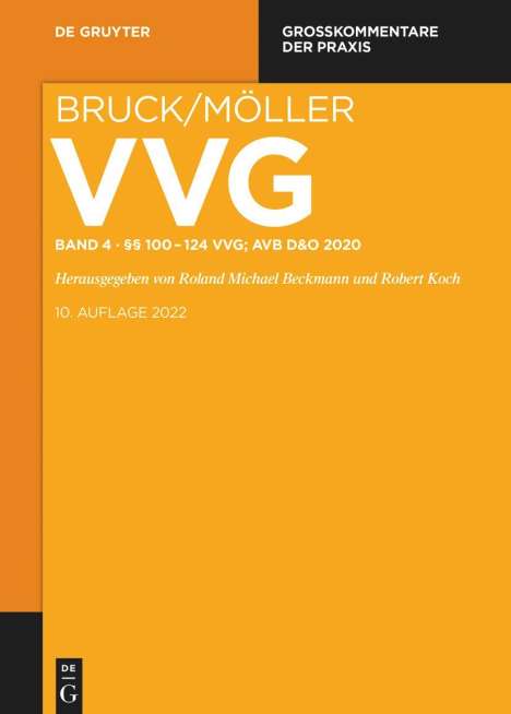 VVG Versicherungsvertragsgesetz Einführung; §§ 100-124 VVG, Buch