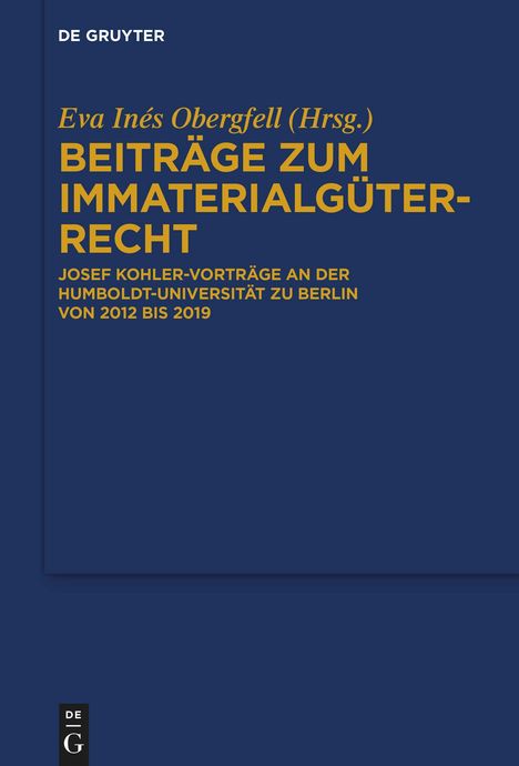 Beiträge zum Immaterialgüterrecht, Buch