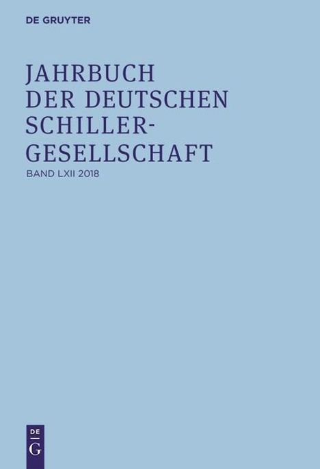 Jahrbuch der Deutschen Schillergesellschaft 2018, Buch