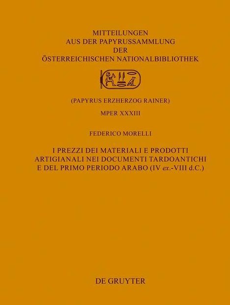 Federico Morelli: Morelli, F: I prezzi dei materiali e prodotti artigianali ne, Buch