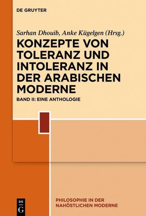Titel: "Konzepte von Toleranz und Intoleranz in der arabischen Moderne". Beige und orangefarbene Gestaltung.