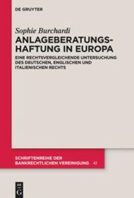 Sophie Burchardi: Anlageberatungshaftung in Europa, Buch