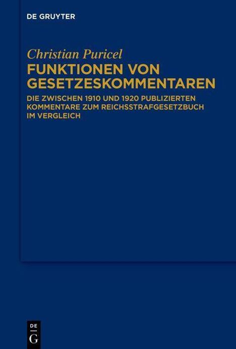 Christian Puricel: Puricel, C: Funktionen von Gesetzeskommentaren, Buch
