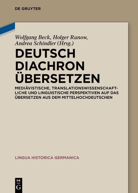 Deutsch diachron übersetzen, Buch