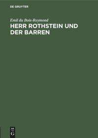 Emil Du Bois-Reymond: Herr Rothstein und der Barren, Buch