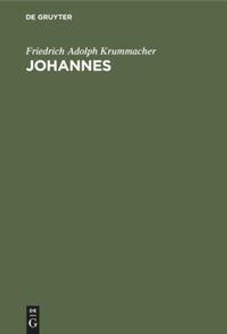 Friedrich Adolph Krummacher: Johannes, Buch