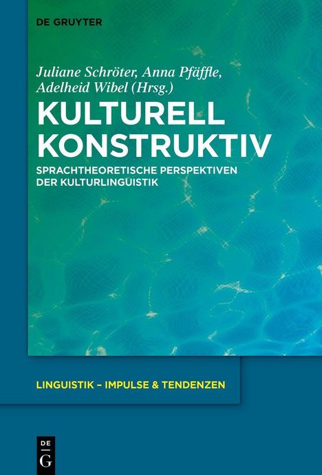 "Kulturell Konstruktiv: Sprachtheoretische Perspektiven der Kulturlinguistik." Grüner Hintergrund, abstraktes Muster.