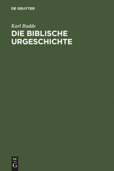 Karl Budde: Die Biblische Urgeschichte, Buch