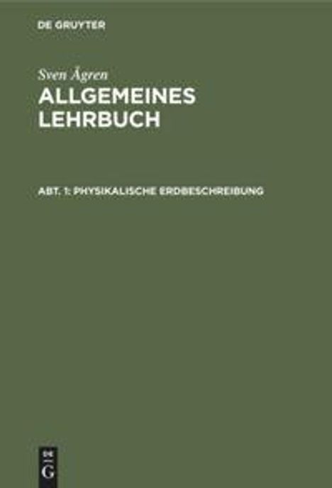 Sven Ågren: Physikalische Erdbeschreibung, Buch