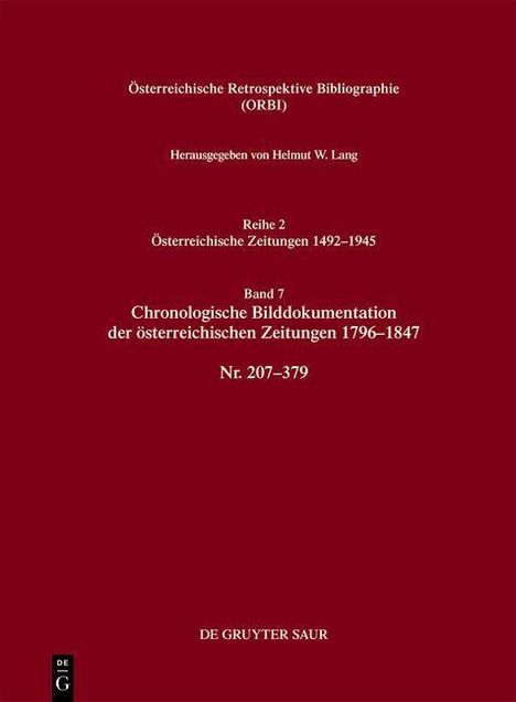Helmut W. Lang: Chronologische Bilddokumentation der österreichischen Zeitungen 1621-1795, Buch