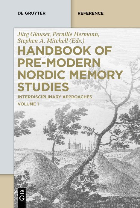 Cover der Publikation "Handbook of Pre-Modern Nordic Memory Studies". Darunter eine historische Landschaftszeichnung.