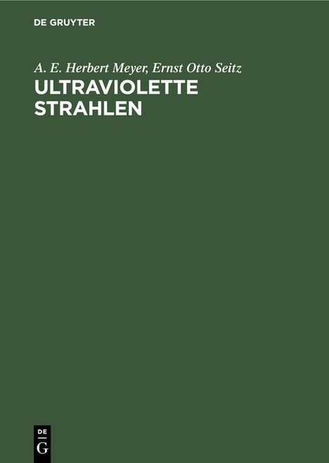 Ernst Otto Seitz: Ultraviolette Strahlen, Buch