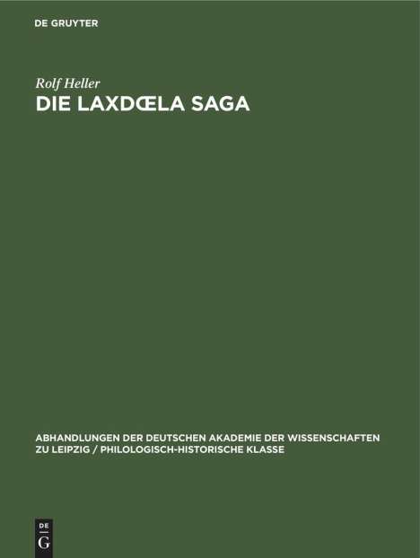 Rolf Heller: Die Laxd¿la Saga, Buch