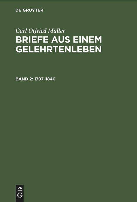 Carl Otfried Müller: 1797-1840, Buch
