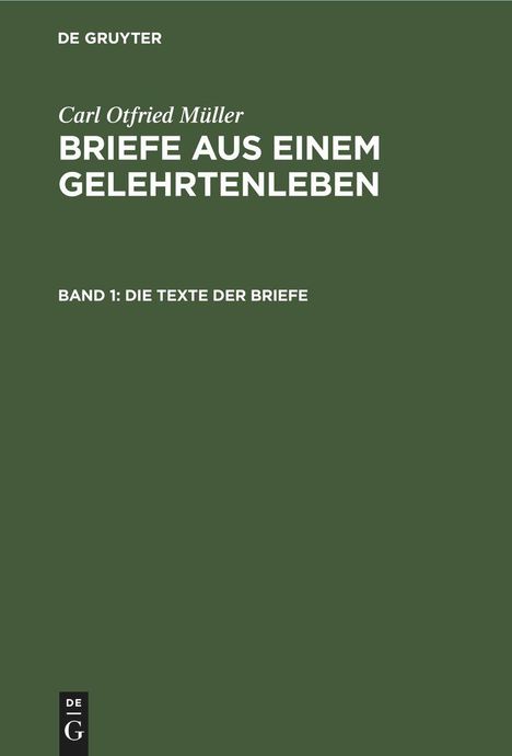 Carl Otfried Müller: Die Texte der Briefe, Buch