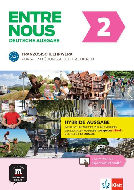 Entre nous 2 A2 - Hybride Ausgabe, Buch