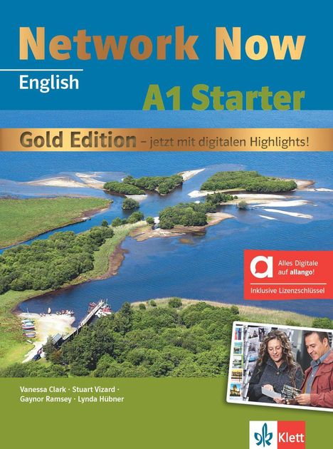 "Network Now A1 Starter Gold Edition – jetzt mit digitalen Highlights!" Luftaufnahme einer Flusslandschaft mit Inseln.