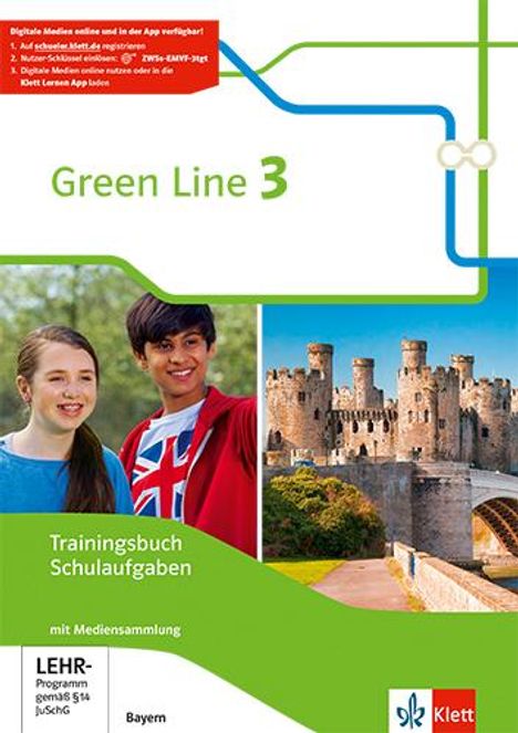 Green Line 3. Ausgabe Bayern. Trainingsbuch Schulaufgaben, Heft mit Lösungen und CD-ROM 7. Klasse, 1 Buch und 1 Diverse