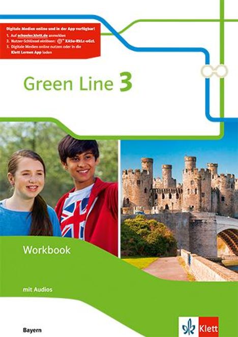 Green Line 3. Ausgabe Bayern. Workbook mit Audios onl. 7. Klasse, 1 Buch und 1 Diverse
