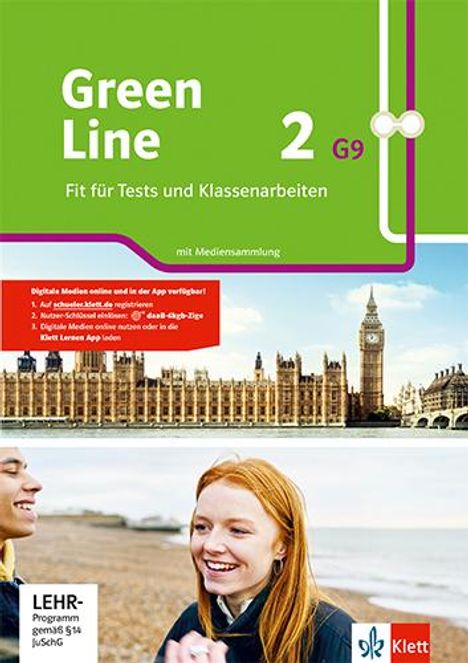 Green Line 2 G9. Fit für Tests und Klassenarbeiten. Arbeitsheft mit Lösungen und Mediensammlung Klasse 6, 1 Buch und 1 Diverse