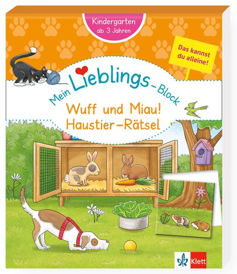 Klett Mein Lieblings-Block: Wuff und Miau! Haustier-Rätsel, Buch