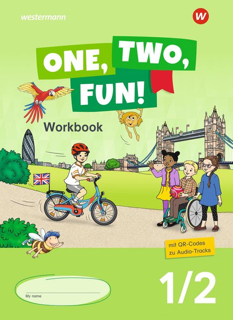 One, two, fun! Workbook 1/2 mit QR-Codes zu Audio-Tracks, 1 Buch und 1 Diverse