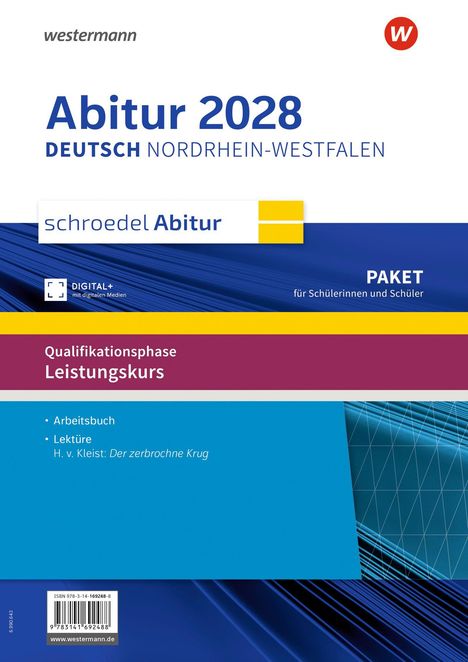„Abitur 2028 Deutsch Nordrhein-Westfalen, schroedel Abitur, Qualifikationsphase Leistungskurs.“ Vielfarbige Gestaltung.
