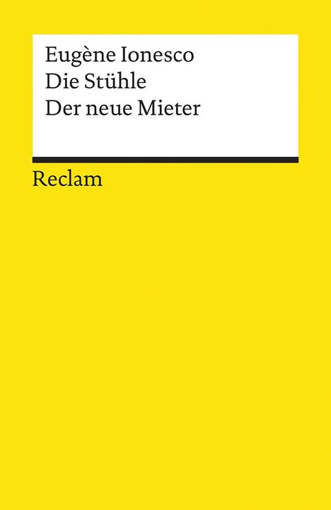 Eugène Ionesco: Die Stühle. Der neue Mieter. Zwei Theaterstücke, Buch