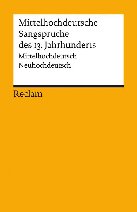 Mittelhochdeutsche Sangsprüche des 13. Jahrhunderts, Buch