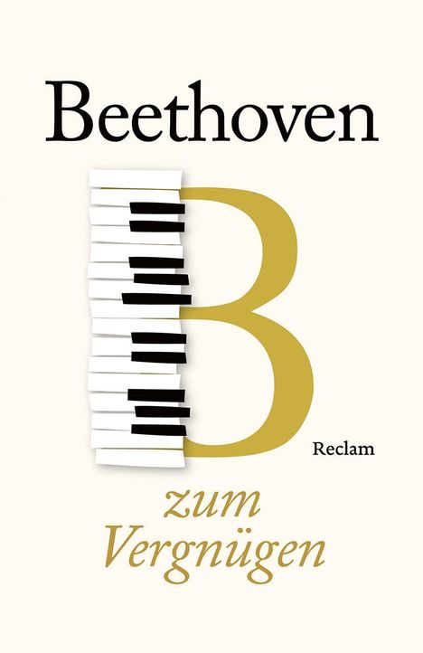 "Beethoven", "zum Vergnügen", "Reclam". Eine stilisierte Klaviertastatur bildet ein großes "B".
