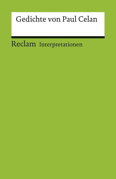 Paul Celan: Interpretationen. Gedichte von Paul Celan, Buch