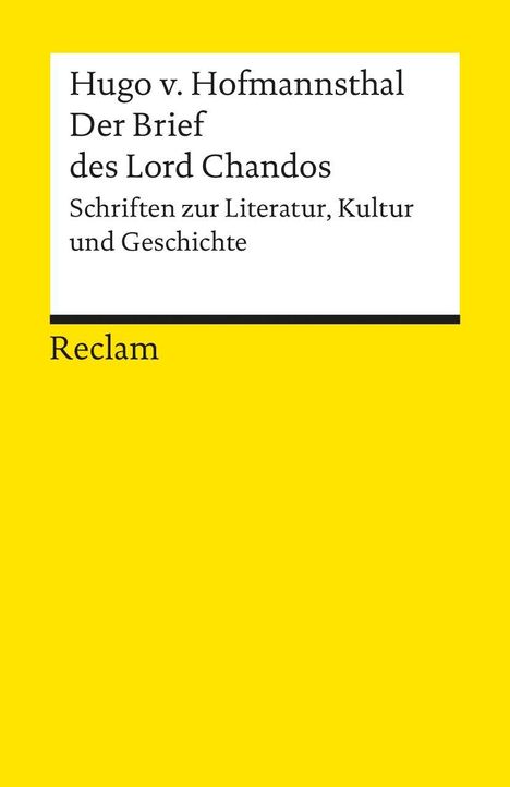 Hugo von Hofmannsthal: Hofmannsthal, H: Brief/Lord Chandos, Buch