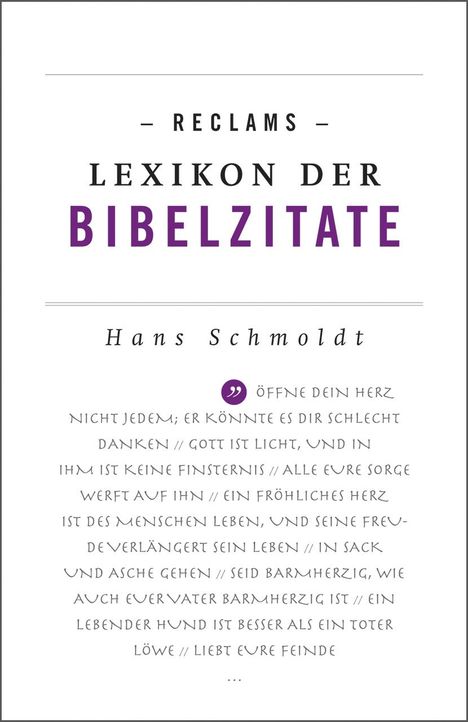 Hans Schmoldt: Reclams Lexikon der Bibelzitate, Buch