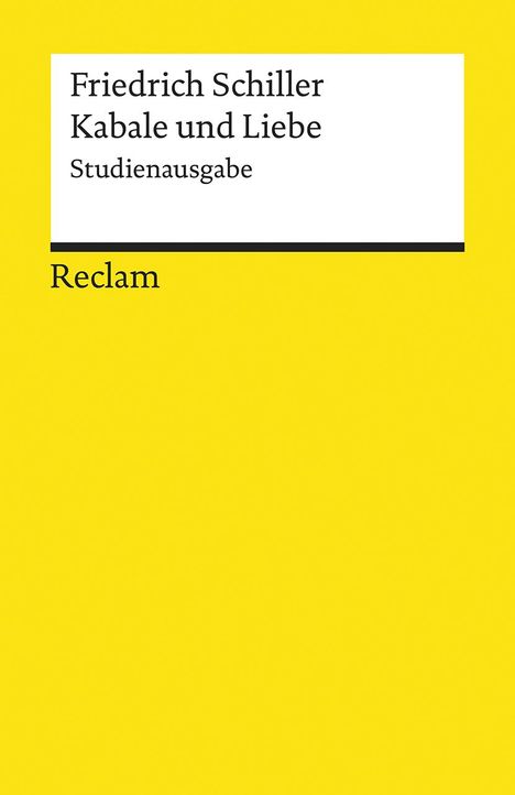 Friedrich Schiller: Kabale und Liebe, Buch