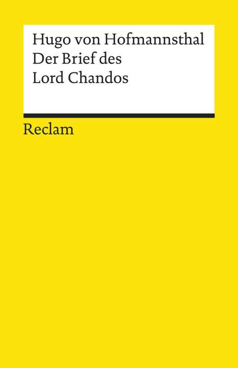 Hugo von Hofmannsthal: Der Brief des Lord Chandos, Buch