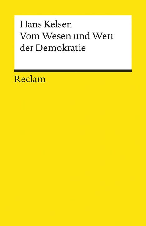 Hans Kelsen: Vom Wesen und Wert der Demokratie, Buch