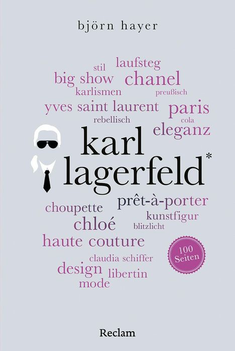 Texte: björn hayer, karl lagerfeld, chanel, haute couture, choupette, design, paris, Reclam. Silhouette mit Sonnenbrille.