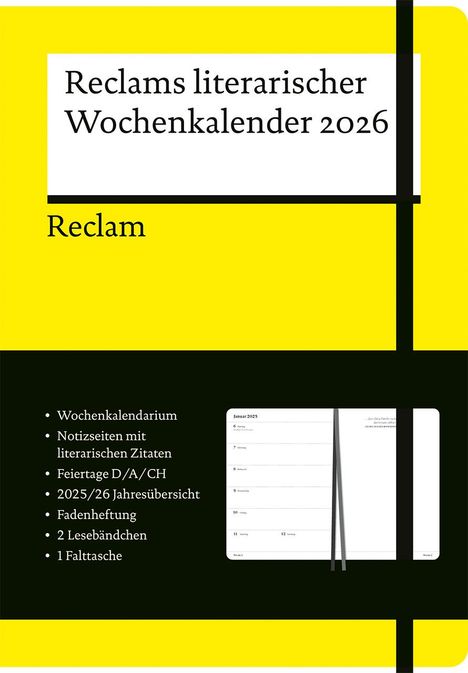 Reclams literarischer Wochenkalender 2026, Buch