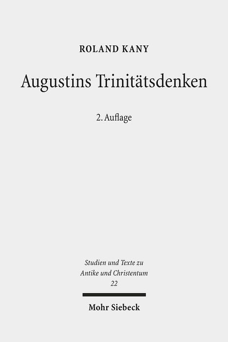 Roland Kany: Augustins Trinitätsdenken, Buch