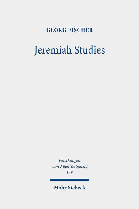 Georg Fischer: Fischer, G: Jeremiah Studies, Buch