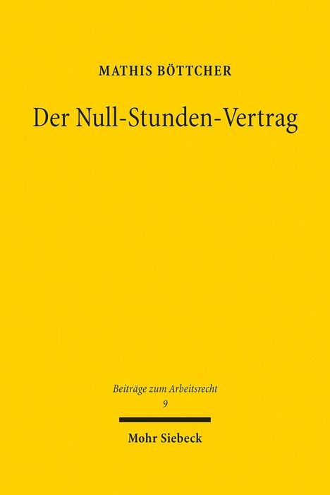 Mathis Böttcher: Der Null-Stunden-Vertrag, Buch