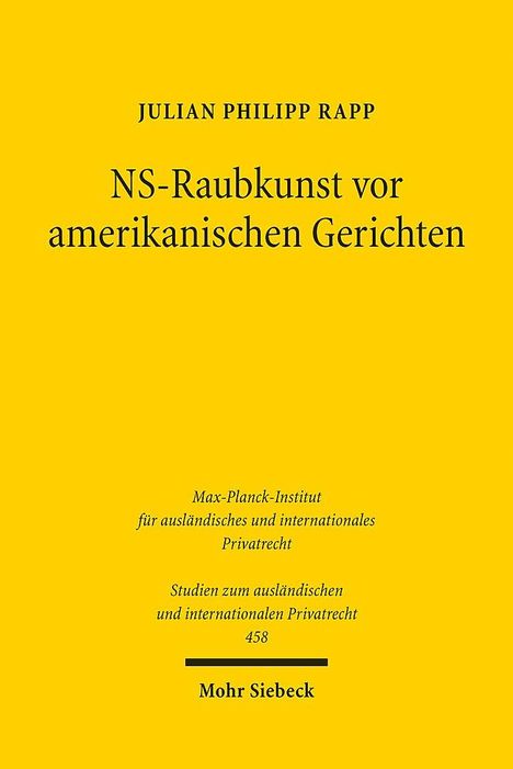 Julian Philipp Rapp: Rapp, J: NS-Raubkunst vor amerikanischen Gerichten., Buch