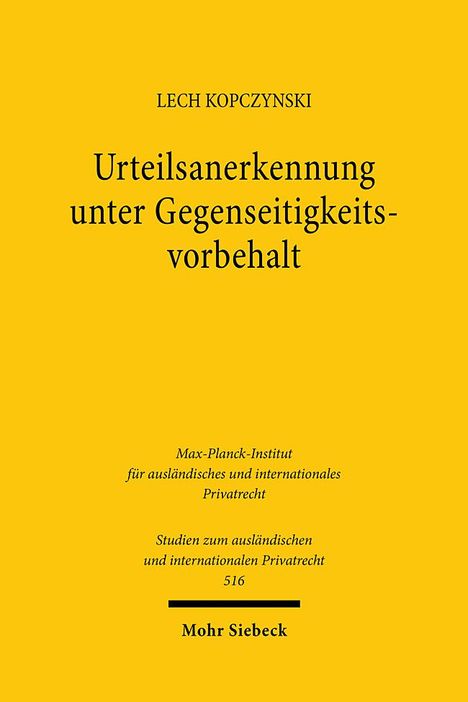 Lech Kopczynski: Urteilsanerkennung unter Gegenseitigkeitsvorbehalt, Buch