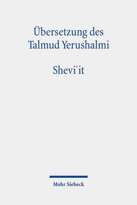 Übersetzung des Talmud Yerushalmi, Buch