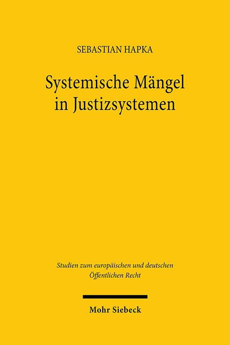 Sebastian Hapka: Systemische Mängel in Justizsystemen, Buch