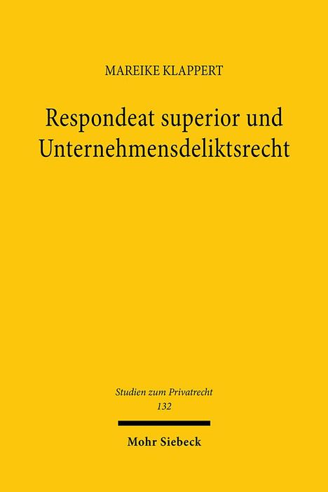 Mareike Klappert: Respondeat superior und Unternehmensdeliktsrecht, Buch