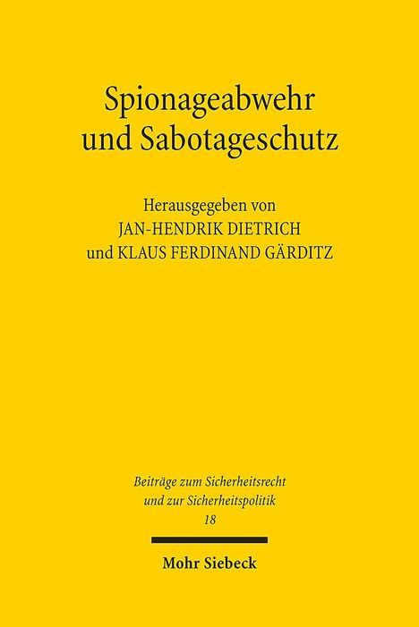 Spionageabwehr und Sabotageschutz, Buch