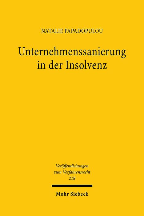 Natalie Papadopulou: Unternehmenssanierung in der Insolvenz, Buch