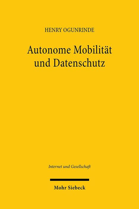 Henry Ogunrinde: Autonome Mobilität und Datenschutz, Buch